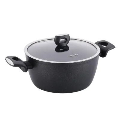 Korkmaz A2941 - Korkmaz Nora Nonstick Aluminum Casserole with Lid, 4.6L