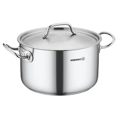 Korkmaz A2721 - Korkmaz 2.7L Stainless Steel Casserole with Lid - Silver