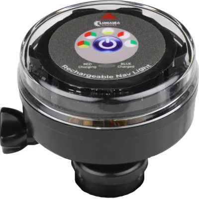 Lunasea Lighting LLB-72BK-UB-00 - Lunasea Tri-Color Navigation Light - Rechargeable & Waterpro