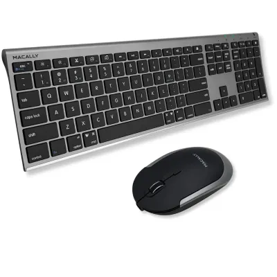 MacAlly ACEBTKEYSGCB - Rechargeable Bluetooth Keyboard and Mouse Combo - Space Gray