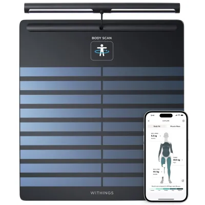 Withings WBS08-BLACK-ALL-INTER - Withings Body Scan Smart Scale with Advanced Health Insights