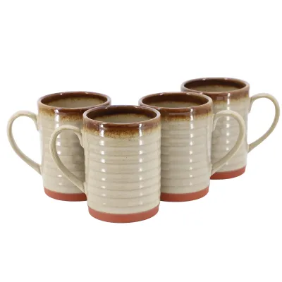 Gibson 142558.01 - Gibson Home Terra Bella 4 Piece Terracotta Mug Set - Smoke
