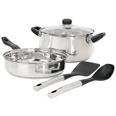 OSTER 141109.05 - Oster 5-Piece Belly-Shaped Stainless Steel Cookware Set