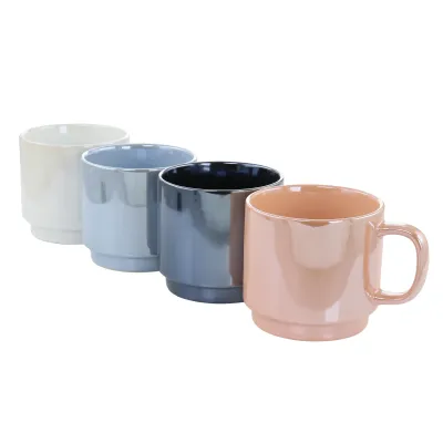 MR COFFEE 97100.04 - Mr. Coffee Cafe Celestial 4-Piece Stoneware Mug Set