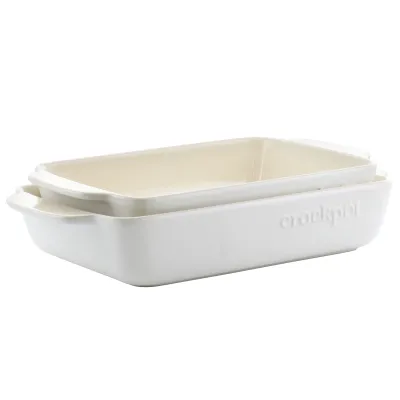 CROCK-POT 136637.02R - Crockpot Artisan Rectangular Stoneware Bake Pan Set