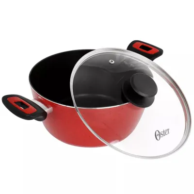 OSTER 80681.02 - Oster 4.3 Quart Nonstick Dutch Oven with Lid - Speckled Red