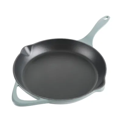 Cravings By Chrissy Teigen 123125.01 - 11 Inch Round Enameled Cast Iron Skillet in Ombre Green