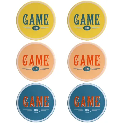 Wanda June Home 135210.06R - Wanda June Home Game On 6-Piece Colorful Coaster Set
