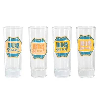 Wanda June Home 139050.04R - Wanda June Home Teal 4-Piece Shot Glass Set by Miranda Lambe