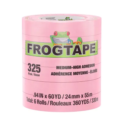 FrogTape 105333 - CP 325 Pink Masking Tape - 24MM x 55M - 6-Pack