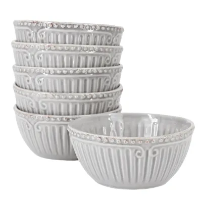 Old Modern Handicrafts Inc omh 114417.01 - Capri Stoneware Cereal Bowl Set - 6 Piece in Grey