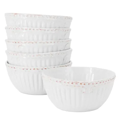 Old Modern Handicrafts Inc omh 78021.01 - Capri Stoneware Cereal Bowl Set - 6 Piece White