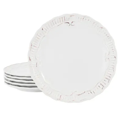 Old Modern Handicrafts Inc omh 78019.01 - Capri 6-Piece Stoneware Dinner Plate Set - White