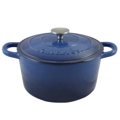 CROCK-POT 69142.02 - Sapphire Blue 5 Quart Cast Iron Dutch Oven by Crock Pot