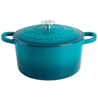 CROCK-POT 137374.02 - Crockpot Artisan 7 Quart Enameled Cast Iron Dutch Oven - Tea