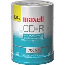 MAXELL MAX 648200 - Maxell CD Recordable Media - CD-R - 48x - 700 MB - 100  Pack