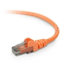 Belkin BLK A3L98001ORGS - Belkin Cat6 Snagless Patch Cable - 1 ft Category 6 Network C