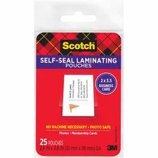 3M MMM LS851G - Scotch Self-sealing Laminating Business Card Pouches - Lamin