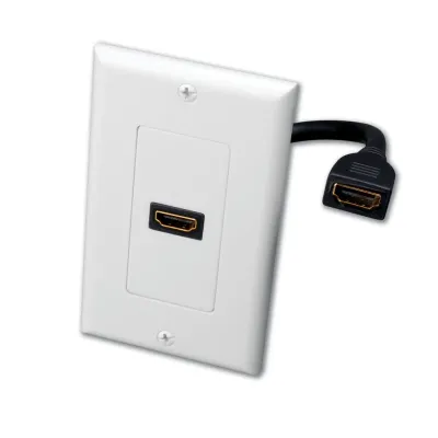 Vanco International 0002-0146 - Single HDMI Pigtail Decorative Wall Plate - Bulk Pack