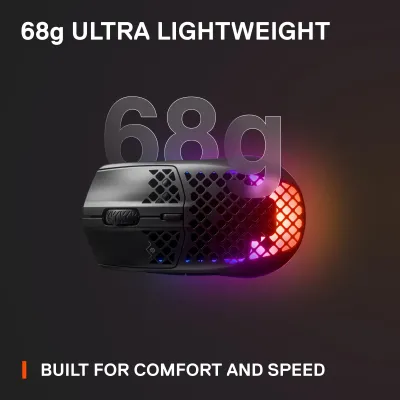 SteelSeries 62612 - AEROX 3 WIRELESS 2022 ONYX - Ultralight Gaming Mouse