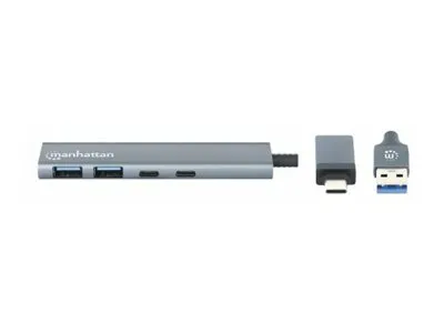 Manhattan 181075 - 4-Port USB 3.0 Hub with Type-C and Type-A Ports