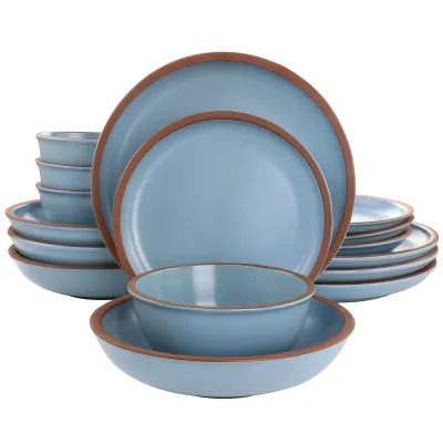 Soho Lounge 87092.16R - Soho Lounge Lagos 16-Piece Matte Blue Dinnerware Set