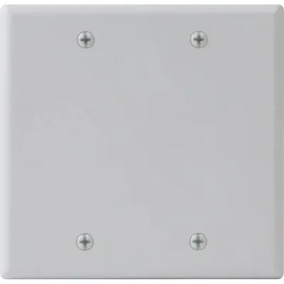 International Connectors and Cable Corp. IC630EBDWH - 2 Gang Blank Face Plate - White - Electrical Accessory