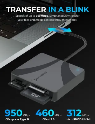 Sabrent CR-C4PM - USB-C MULTI-CARD READER