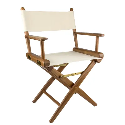 Whitecap 60044 - Whitecap Directors Chair wNatural Seat Covers - Teak