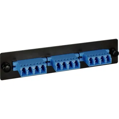 International Connectors and Cable Corp. ICFOPL16BK - 12-Fiber Single-Mode LC Adapter Panel - Blue
