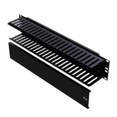 International Connectors and Cable Corp. ICCMSCMA42 - 24-Slot 2RMS Panel Front Finger Duct for Cable Management