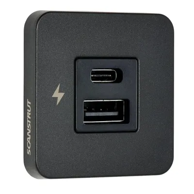 Scanstrut SC-TILE-10 - TILE USB-AUSB-C Interior Charging Socket - 1224V - Black