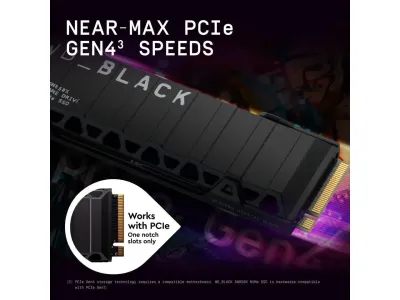 Western Digital WDS400T2XHE-00BCA0 - 4TB WD BLACK SN850X NVME GEN 4 PCIE M.2 2280 WHEATSINK