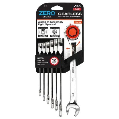 ZERODEGREE 38140 - Zero Degree SAE Ultra-Precise Gearless Ratchet Wrench Set