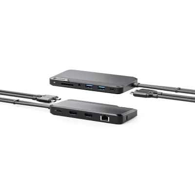 ALOGIC U2CXH-DGR - ALOGIC PORTABLE DOCK FOR MAC - 10-IN-1 WITH DUAL DISPLAY 4K 