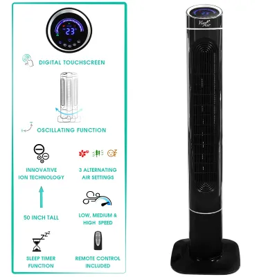 VIE AIR VA-50TF - Vie Air 50 High Velocity Tower Fan with Ionizer & Remote