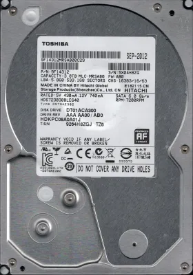 ADDOPTICS - STRATEGIC DT01ACA300 - TOSHIBA 3.5-INCH 3TB 7200 RPM SATA3SATA 6.0 GBS 64MB HARD DR