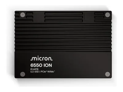 Crucial MTFDLAL61T4THL-1BK1DFCYYR - Micron 6550 ION 61.44TB NVMe U.2 SSD - Gen5, 15mm