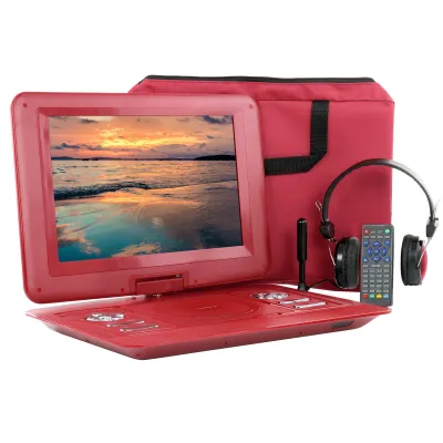 Trexonic TR-D133RED_RB - Trexonic 13.3 Inch Portable TV+DVD Player with Color TFT LED