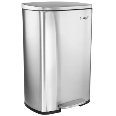 ELAMA EL-H8-50L2 - Elama 50L Stainless Steel Rectangular Trash Bin - Matte Silv