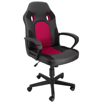 ELAMA ELM-F-007 - ELM-F-007 Adjustable Faux Leather and Mesh Office Chair in B