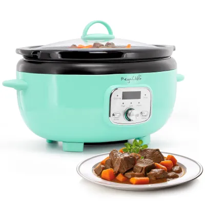 MegaChef MCSC-OV650T - MegaChef 6.9 Quart Turquoise Electric Slow Cooker
