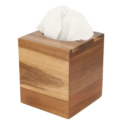 MegaChef MC-A124 - Acacia Wood Tissue Box Holder for Elegant Home Decor