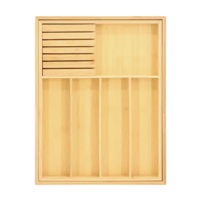 MegaChef MC-B124 - MegaChef Adjustable Bamboo Drawer Storage and Organization T