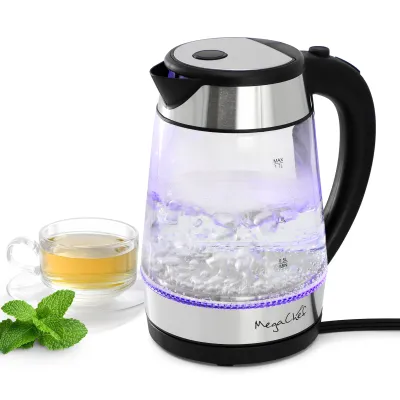 MegaChef MG-LT1710 - MegaChef 1.8L Glass & Stainless Steel Electric Kettle