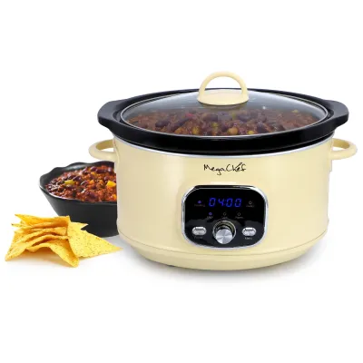 MegaChef MCSC-350 - MegaChef Elegant 3.7 Quart Slow Cooker - Ivory