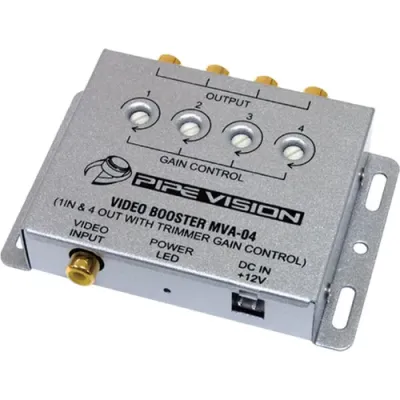 Audiopipe MVA04 - Video Amplifier Pipe Vision 1 In 4 Out HD Signal Booster