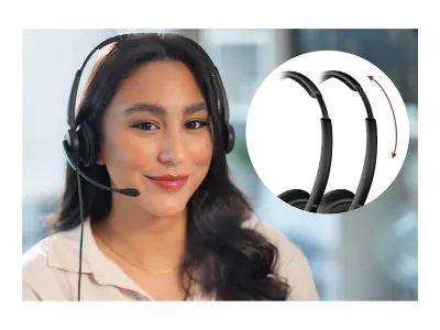 Cyber Acoustics AC-304 - AI Noise Cancelling USB Headset with Volume Control