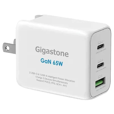 GIGASTONE GS-PD-7650W-R - 65W PD 3 FAST CHRG ADPT