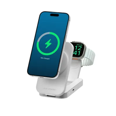 ALOGIC AL21WCFL-BK - FLIP 2IN1 QI2 WIRELESS CHARGING STAND - BLACK